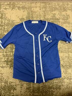 Team Athletics MLB Kansas City Royals Youth XL 14/16 Blue Baseball Jersey